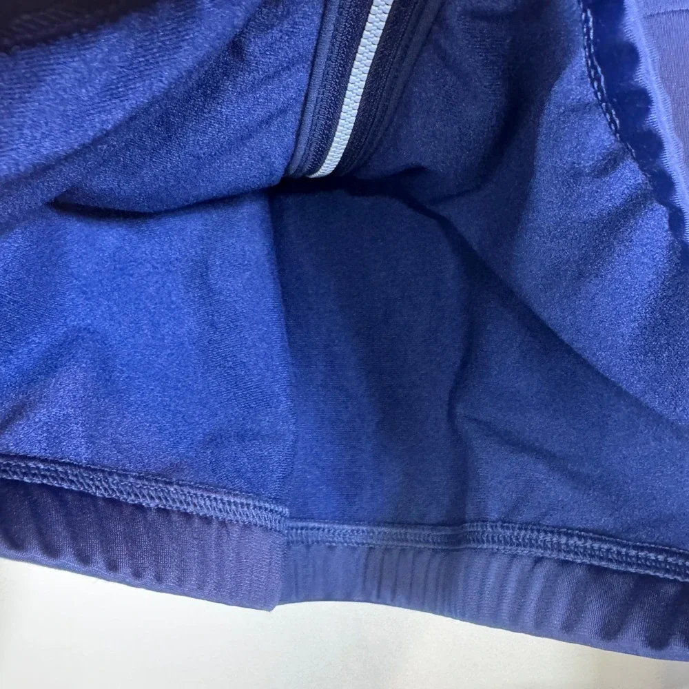 Adidas Tricot Track Jacket Kids 10/12 Navy Blue Colorblock‎ Full Zip Athleisure